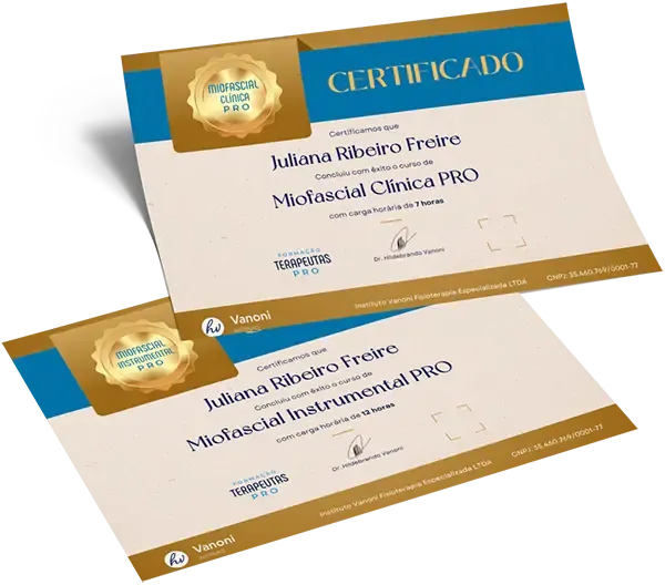 Certificados emitidos pelo Instituto Vanoni